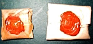 2 Packets with wax seals